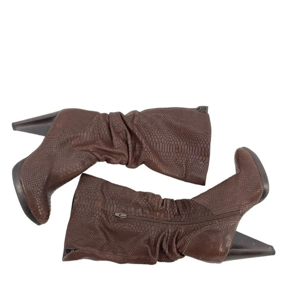 Carlos by Carlos Santana Infatuation crocodile embossed leather boots knee high